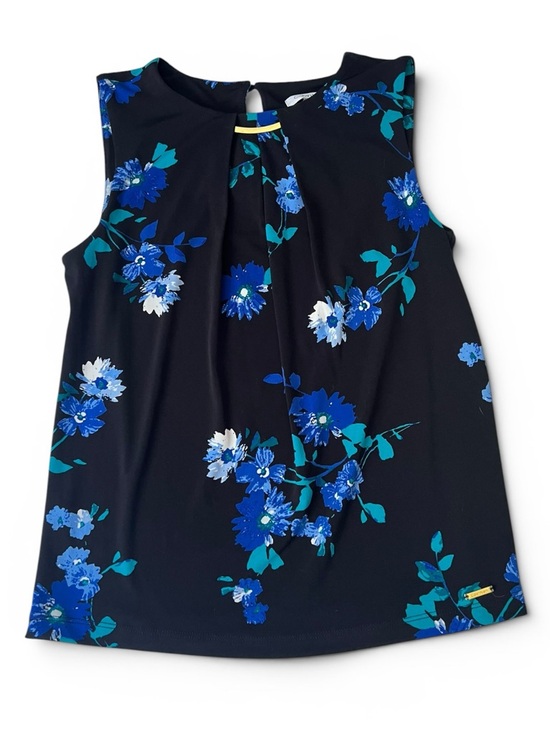 Calvin Klein Tops - Calvin Klein Women’s Black Tank Top with Blue Floral Print - PS